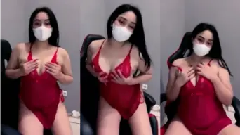 Miss Dhea Lingerie Merah Transparan